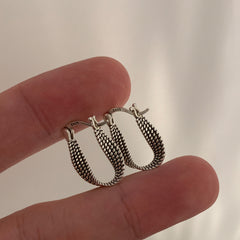 S925 Silver Vintage Twisted Design Earrings for Women