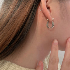 S925 Silver Vintage Twisted Design Earrings for Women